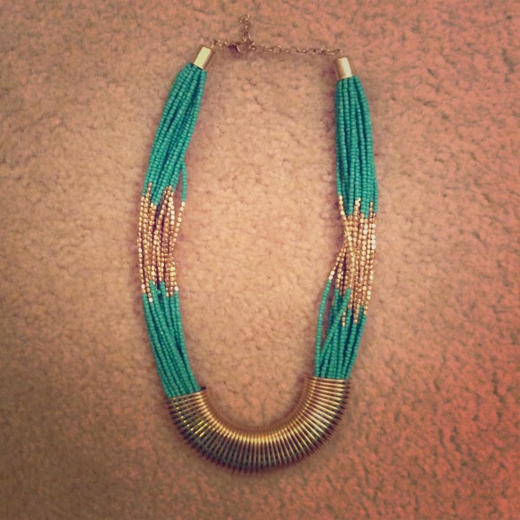 Gold and turquoise necklace