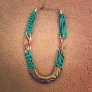 Gold and turquoise necklace