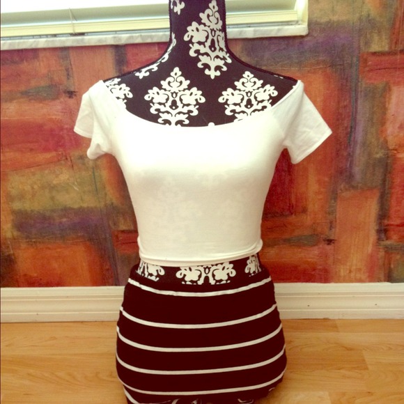 Striped Pencil Skirt