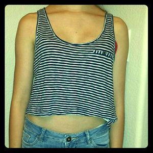 Striped Forever 21 Crop Top