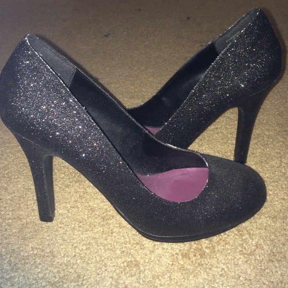 Sparkly black heels