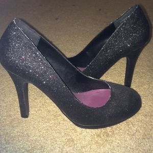 Sparkly black heels