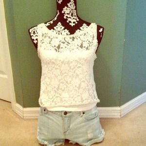 White Lacey Top