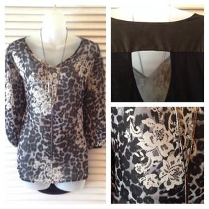 Maurices Leopard & Flower Hi-low Top size 14 or 0