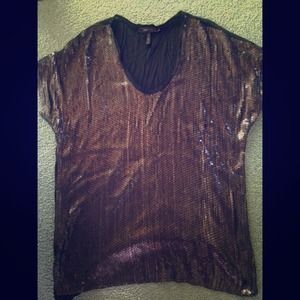 BCBG Maxazria Black Sequined Top (M)
