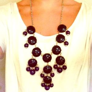 J. Crew bubble necklace in navy and gold