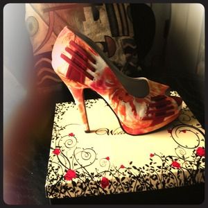 Multi orange high heel