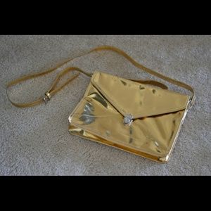Gold cross-body bag
