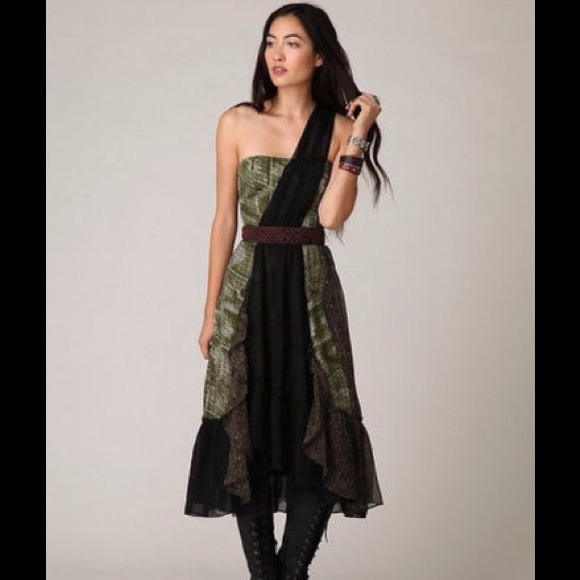 FREE PEOPLE Dress Festival Black Combo Dress, NWT