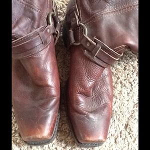 Frye belted harness boots