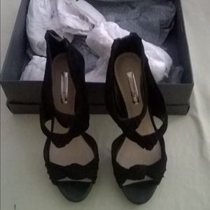 Black Halston platform heels worn once