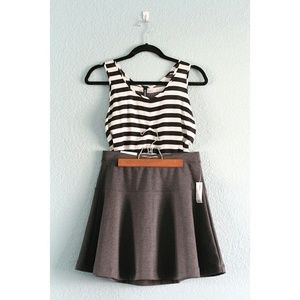 Dresses & Skirts - HP⭐️- Striped Tank + NWT Gray Skater Skirt Dresses & Skirts - HP⭐️- Striped Tank + NWT Gray Skater Skirt
