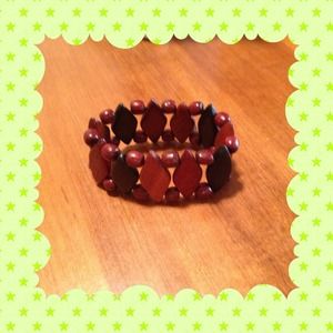 Brown and Black Beaded Bracelet ...🌷