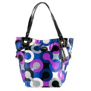 RARE COACH ALEX OP ART SATEEN TOTE!!