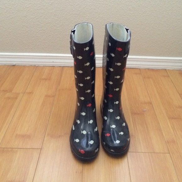 Nautical sea fish rainboots