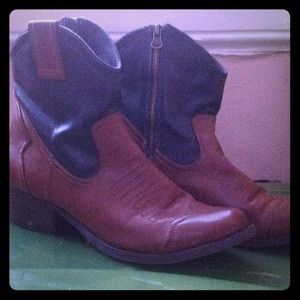 Brown cowboy boots