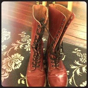 Tall maroon doc martens