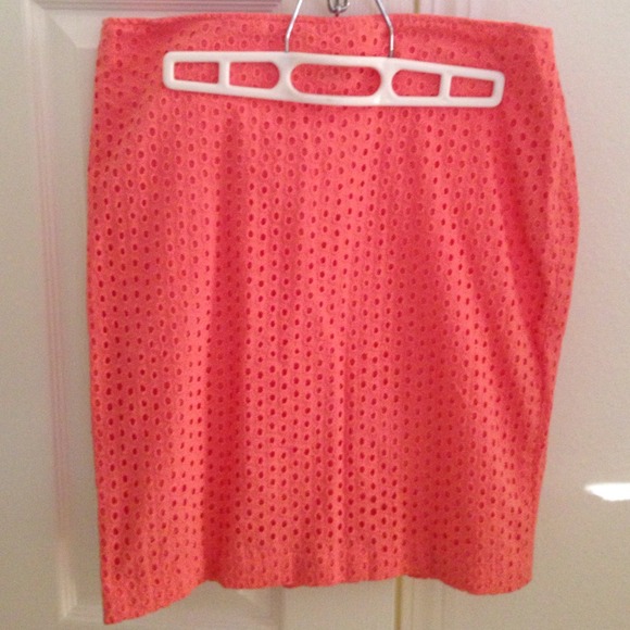 Bundle...Coral Eyelet skirt and Black Silk Dress!