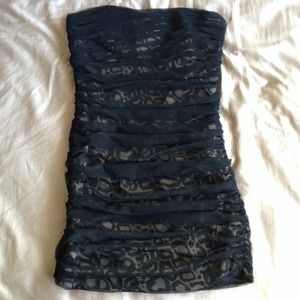 Armani Exchange strapless leopard print dress