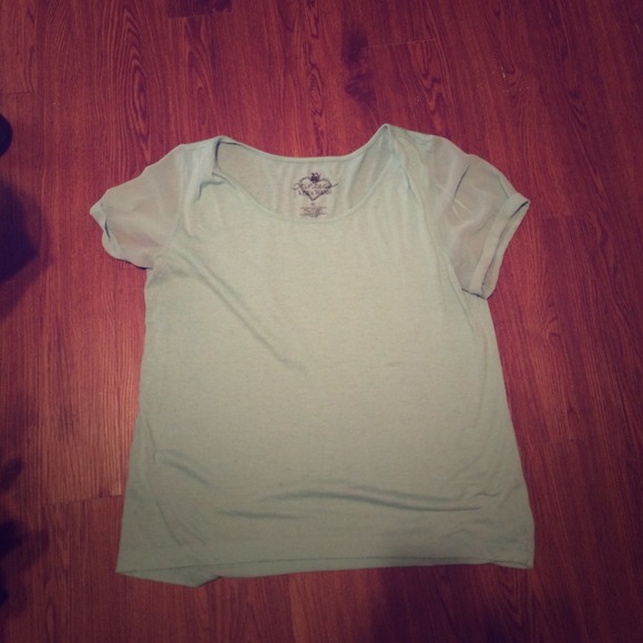Vera Wang Blue Chiffon Sleeved Shirt
