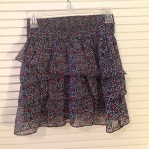 Black Floral Flowy Skirt