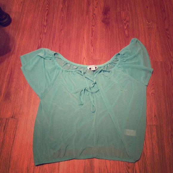 Forever 21 Blue Chiffon Top