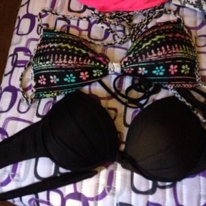 Two swim suit tops MUDs and Victoria secret medium