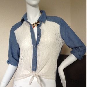 Soft Denim and Lace Shirt