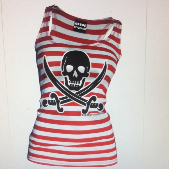 Striped Jolly Roger Tank Top