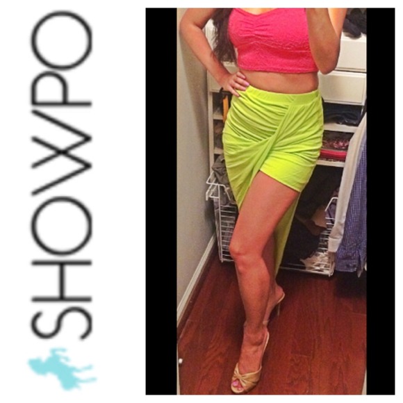 Showpo Lime Bermuda Maxi Skirt