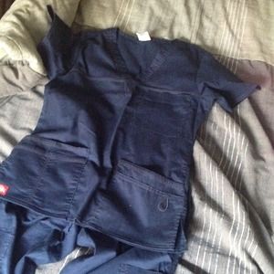 Navy blue dickies scrub set