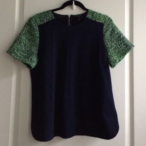 J.Crew Two-Toned Short Sleeve Blouse