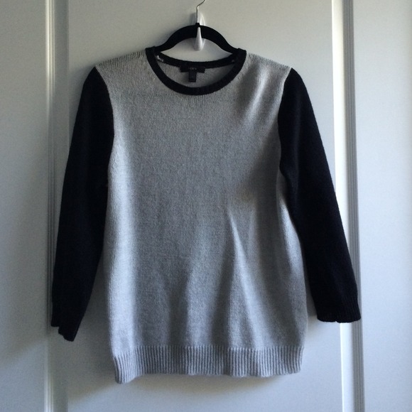 J.Crew Gray and Black Baseball Sweater