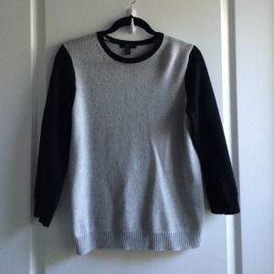 J.Crew Gray and Black Baseball Sweater