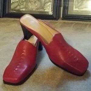 * Red Leather Mules