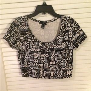 Aztec Creme Crop Top