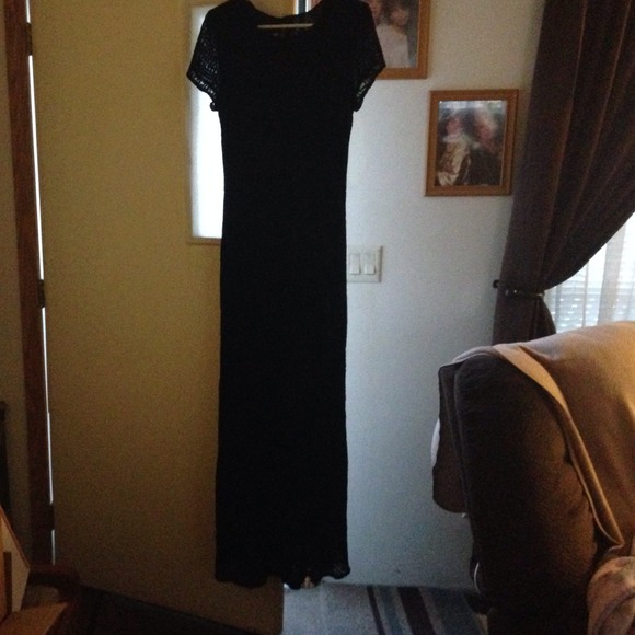 Velvet black long dress