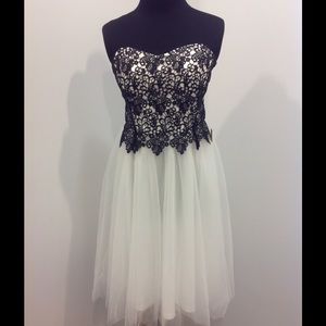 White / Black Homecoming Dress