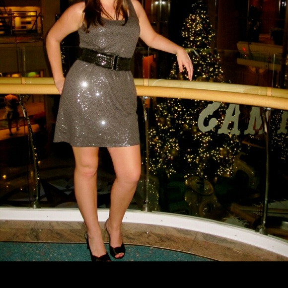*PRICE DROP* Gray Sequin Tank Dress