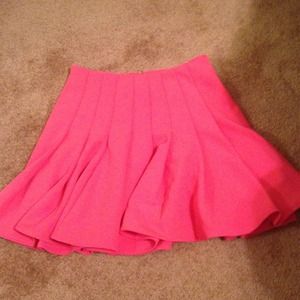 Pink mini flare skirt