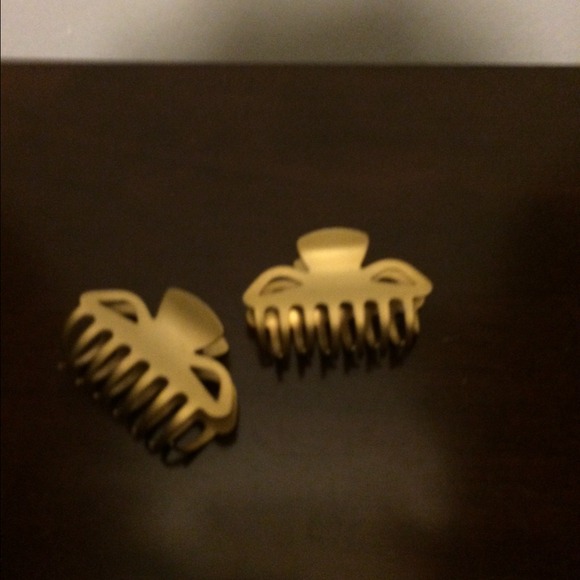 Small gold hair clips