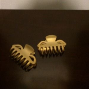 Small gold hair clips