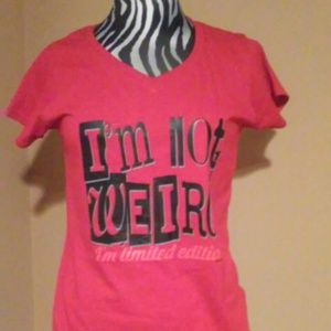 Ladies size red v neck custom printed t-shirt