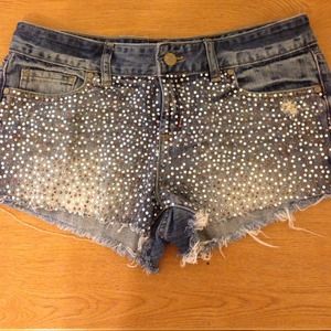 Pink rhinestone shorts size 6