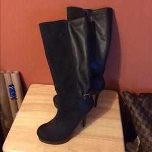 Black knee high boots