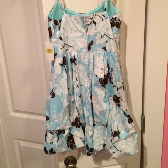 Aqua/Brn/Wht Mid-length Dress - Picture 2 of 3