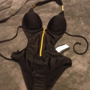 Sexy push up gold detail monokini