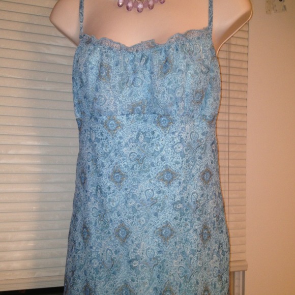 Blue and brown dress