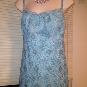 Blue and brown dress