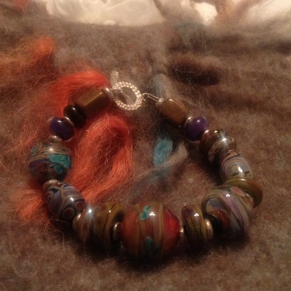 Glass Beaded Toggle Bracelet
